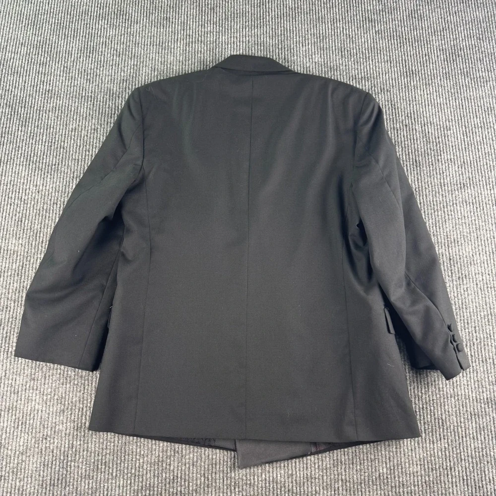 Vintage Oscar De La Renta Tuxedo Jacket 42 S Black Wool Formal Wedding DB Peak - Picture 6 of 12